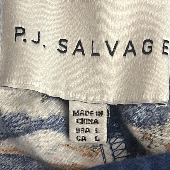 PJ Salvage Dog Scrabble Lounge Pants Blue Cotton Cozy Sleepwear L Comfy - Picture 5 of 6